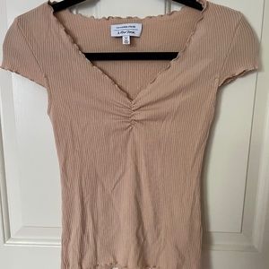 & Other Stories Ribbed Top with Cap Sleeves Size 0